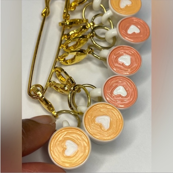 Cafe themed stitch markers for knitting and crochet. - Picture 4 of 6